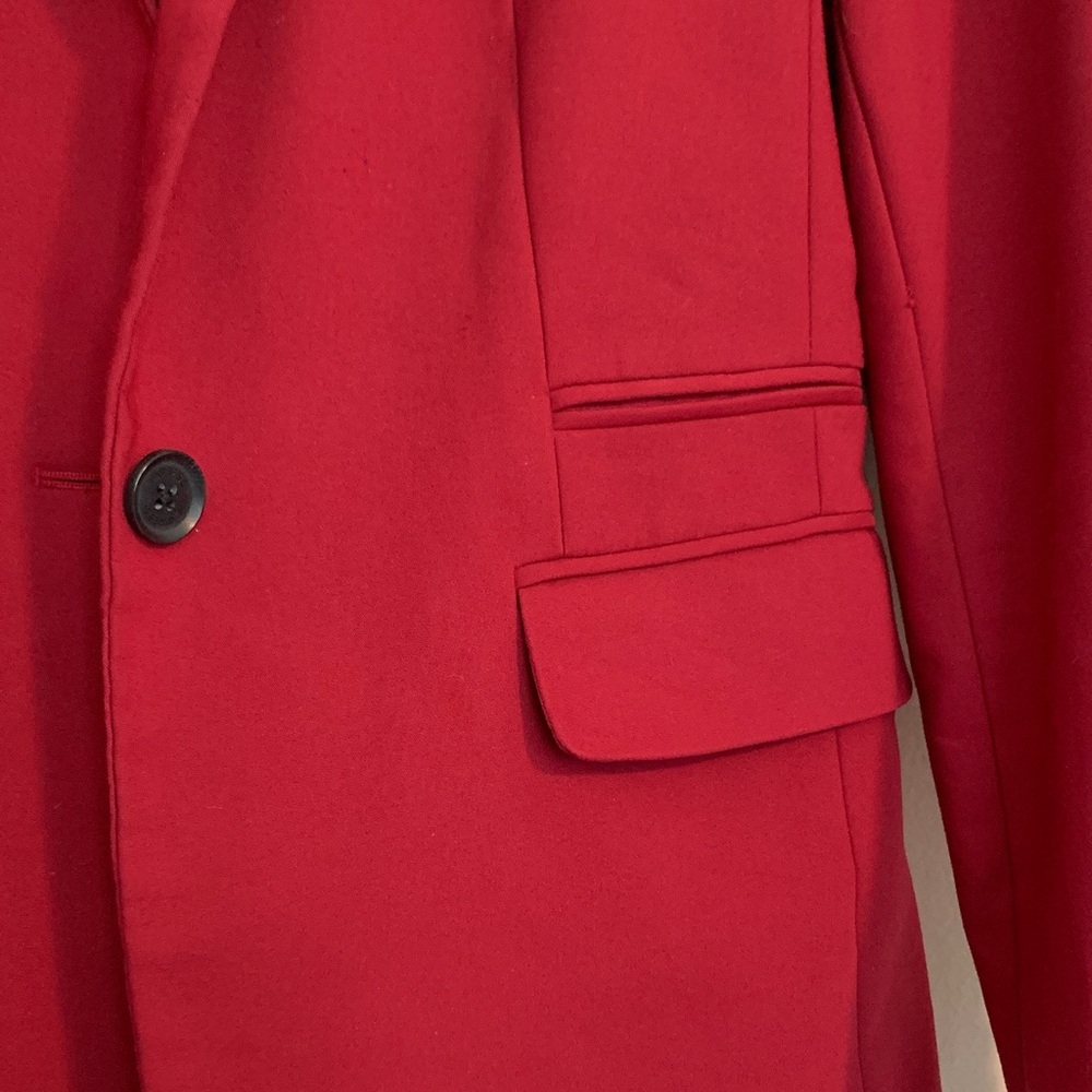 Women’s Red Single-Button Blazer - Picture 3 of 5